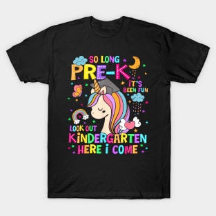 So Long Pre-K Graduation Kindergarten Unicorn T-Shirt